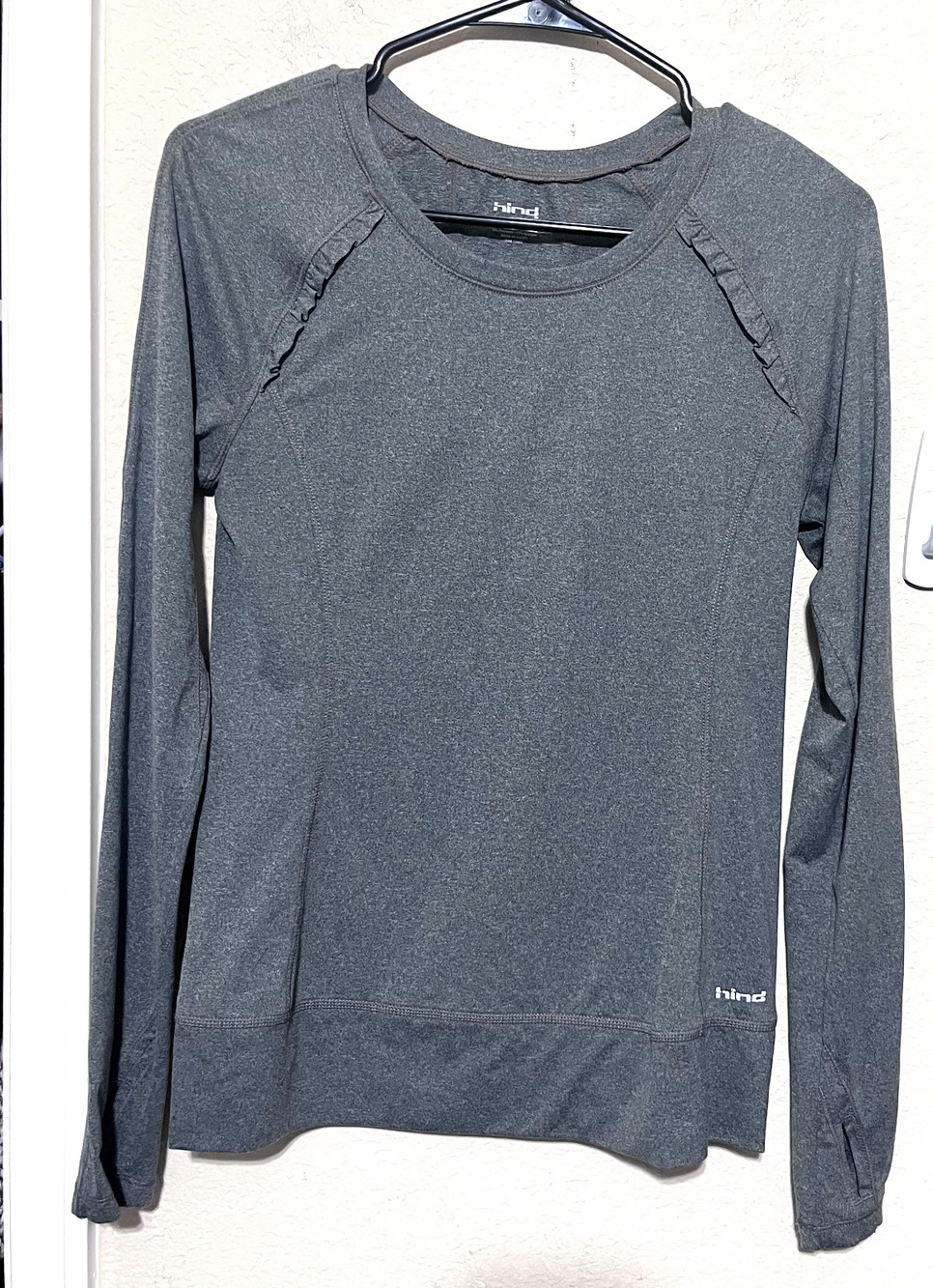 Hind Long Sleeve Tech Fit Dri Fit Running Shirt Womens S Compression Gray